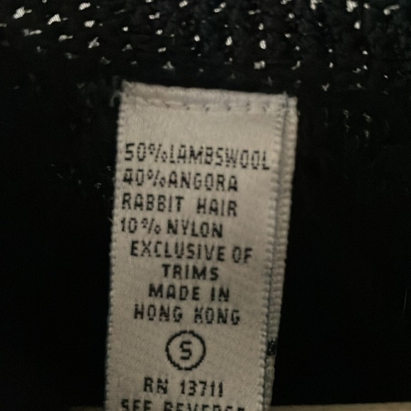 Valerie Stevens: Black Furblend Sweater- Wool & Angora- S - Picture 3 of 16